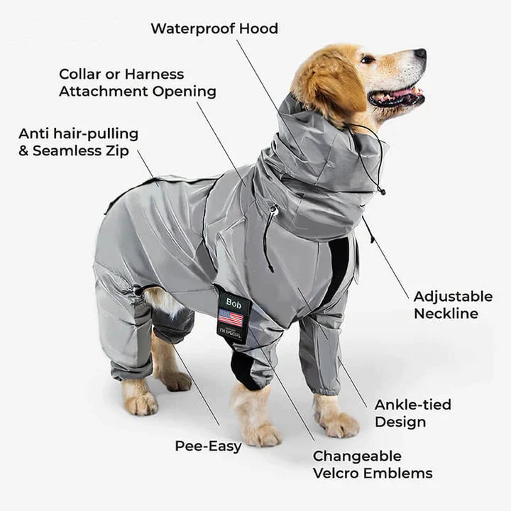 GlowGuard™ Reflective Waterproof Dog Coat for All Seasons